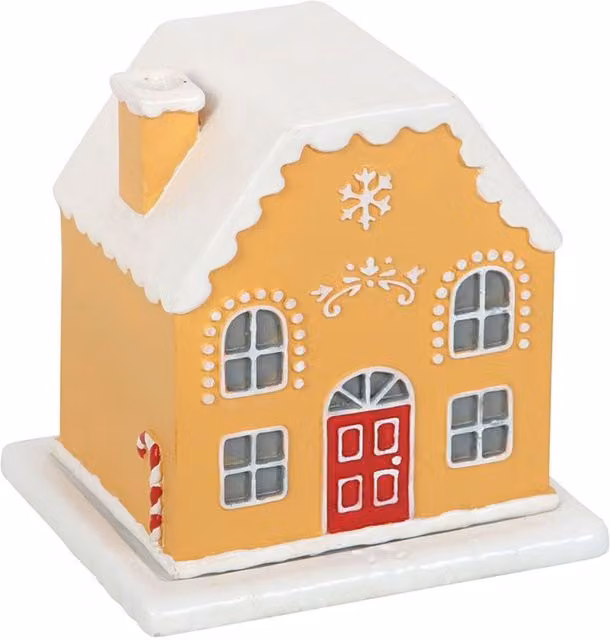 Something Different Candy Cane Gingerbread House Incense Holder in White and Multicolour