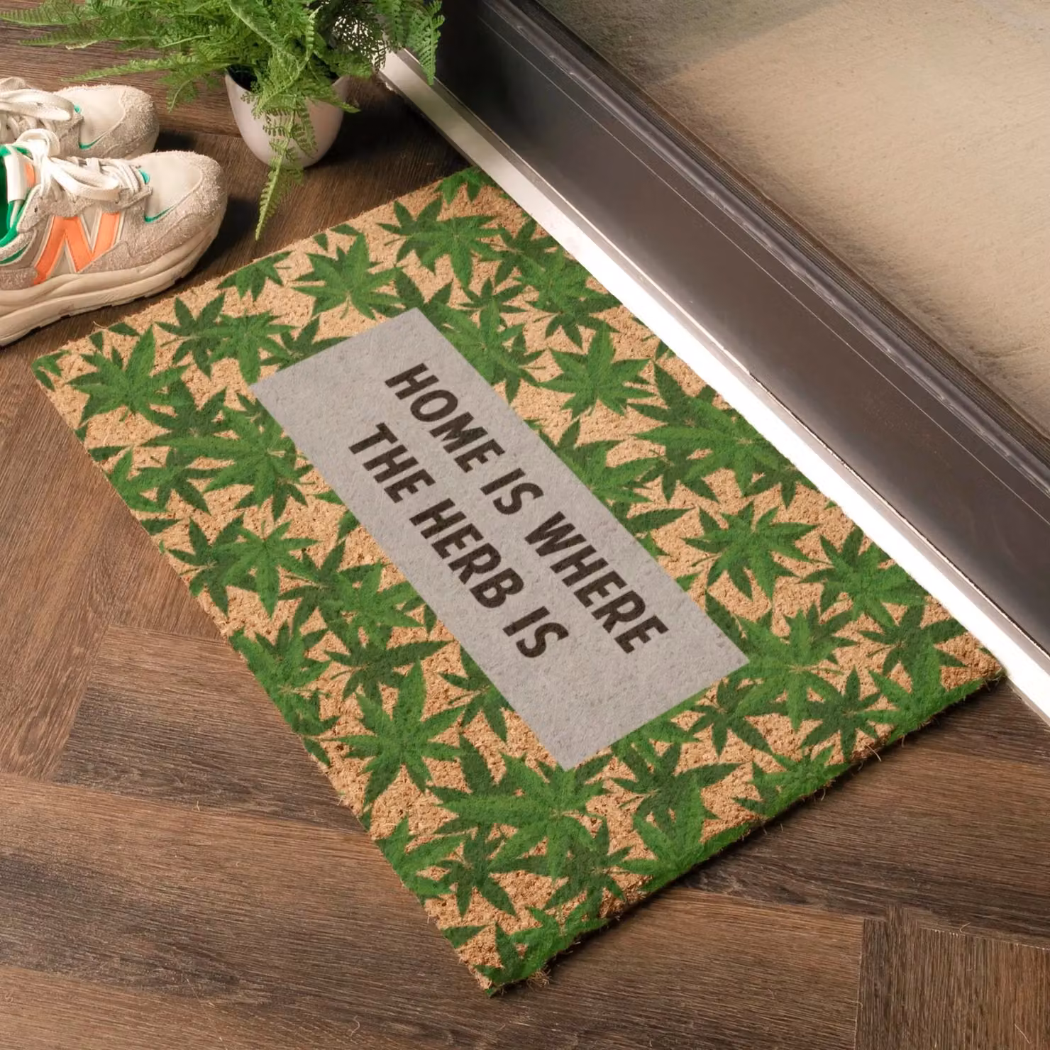 Artsy Mats Home Is Where The Herb Is Doormat in Brown, W/D/H: 60 x 40 x 1 cm – 2