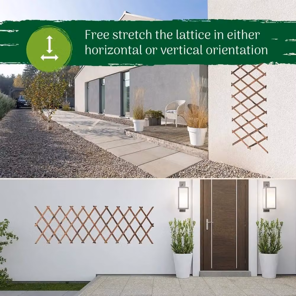 Marco Paul Expandable Wooden Garden Trellis Support in Beige, H 180 x W 30 x D 30 cm – 3