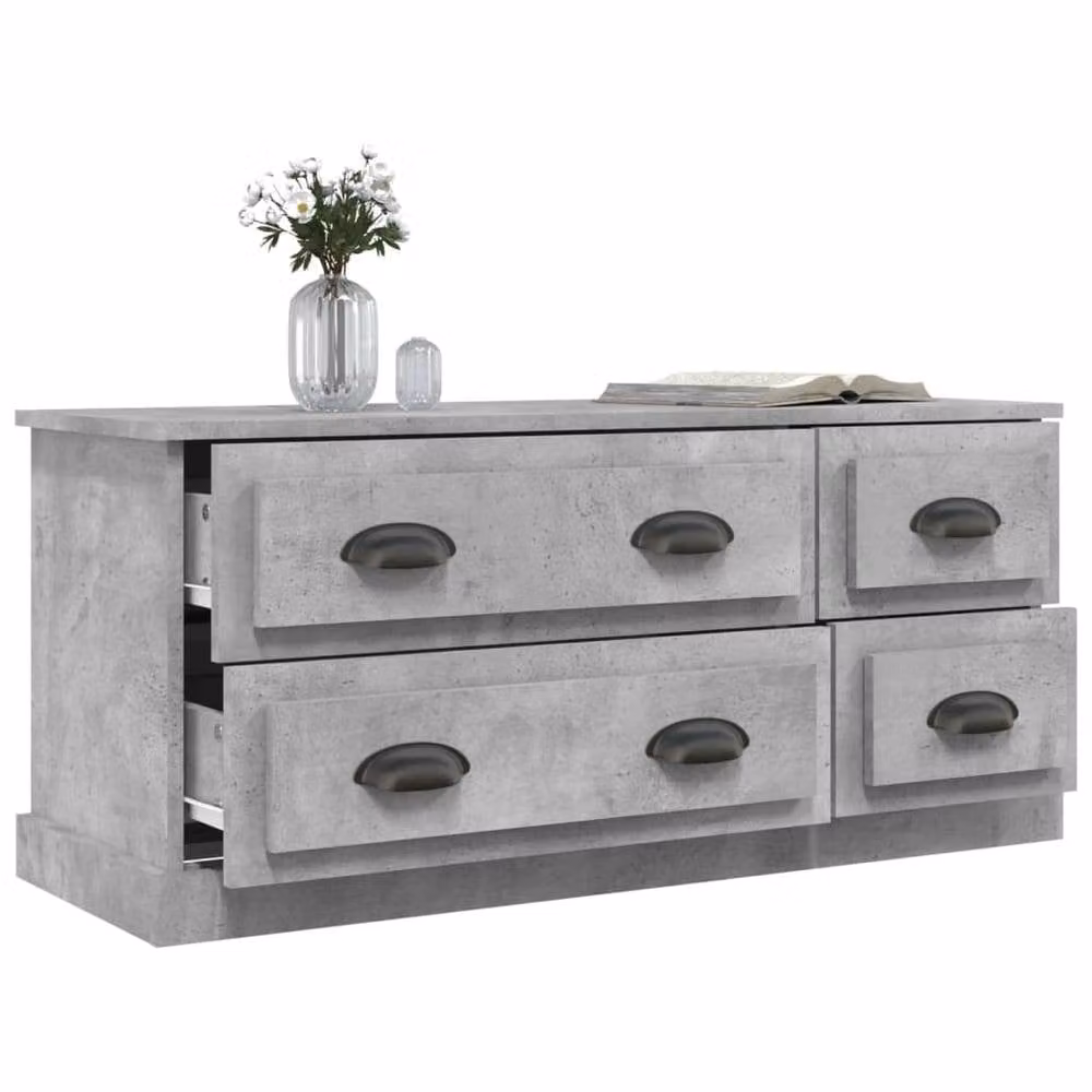 Berkfield Home TV Cabinet in Concrete Grey, W/D/H: 100 x 35.5 x 45 cm – 3