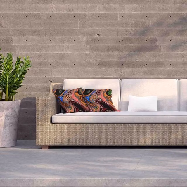 Benjamin Tate Design LTD Psychedelic Marble Pattern Outdoor Cushion, Orange, W: 60 cm, H: 60 cm
