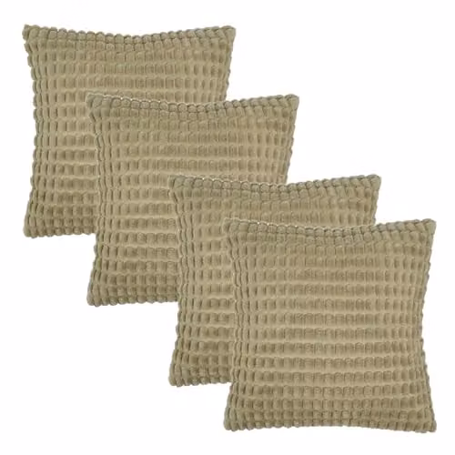 OHS 4 Pack Bobble Textured Cushion Covers in Green, W/D/H: 45 x 45 x 45 cm