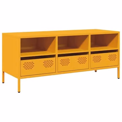 vidaXL Industrial TV Cabinet in Mustard Yellow, W/D/H: 101.5 x 39 x 43.5 cm