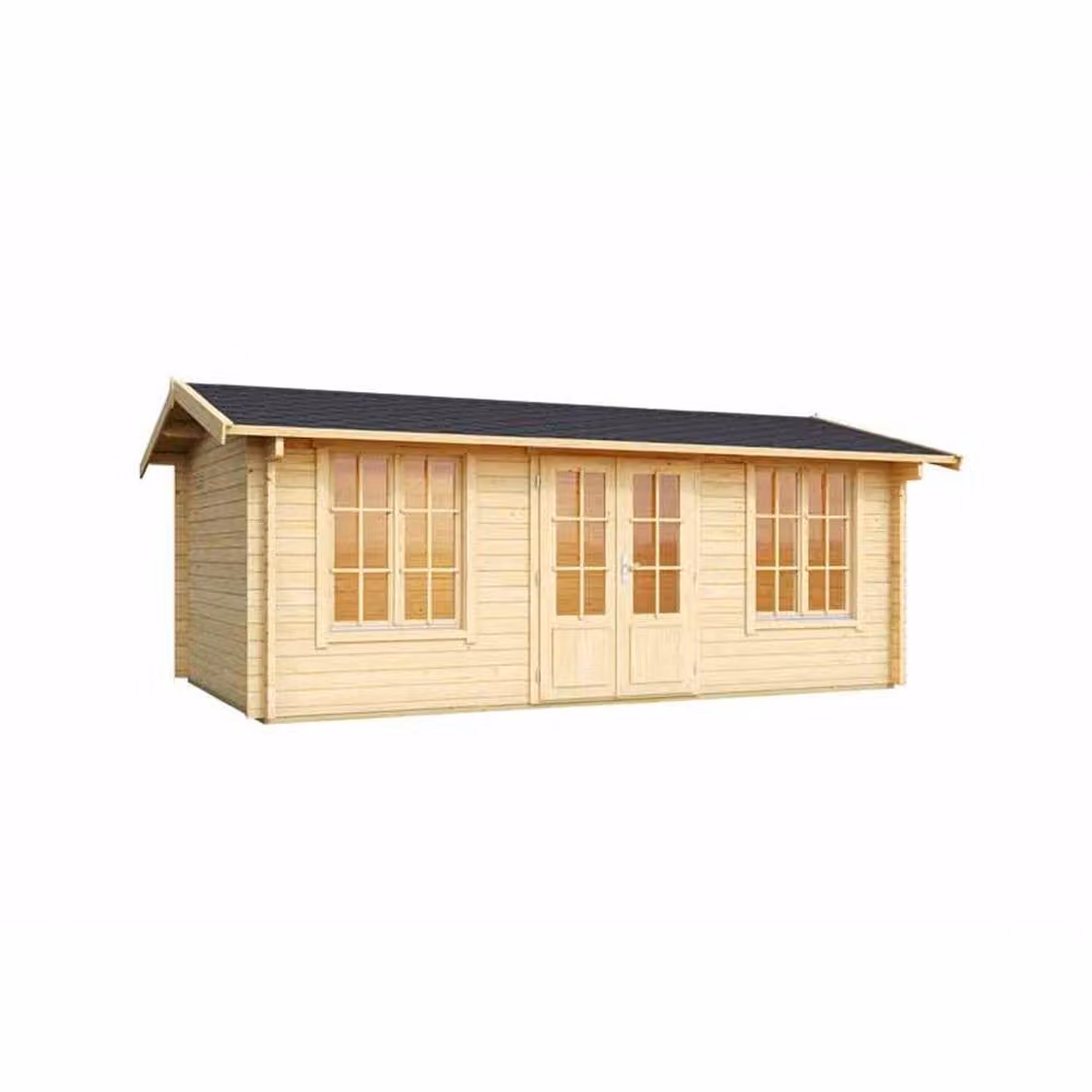 Lasita Maja Ltd Pembrokeshire 53 Log Cabin Home Office in Brown, W: 345.8 cm, D: 540 cm, H: 239.4 cm – 2