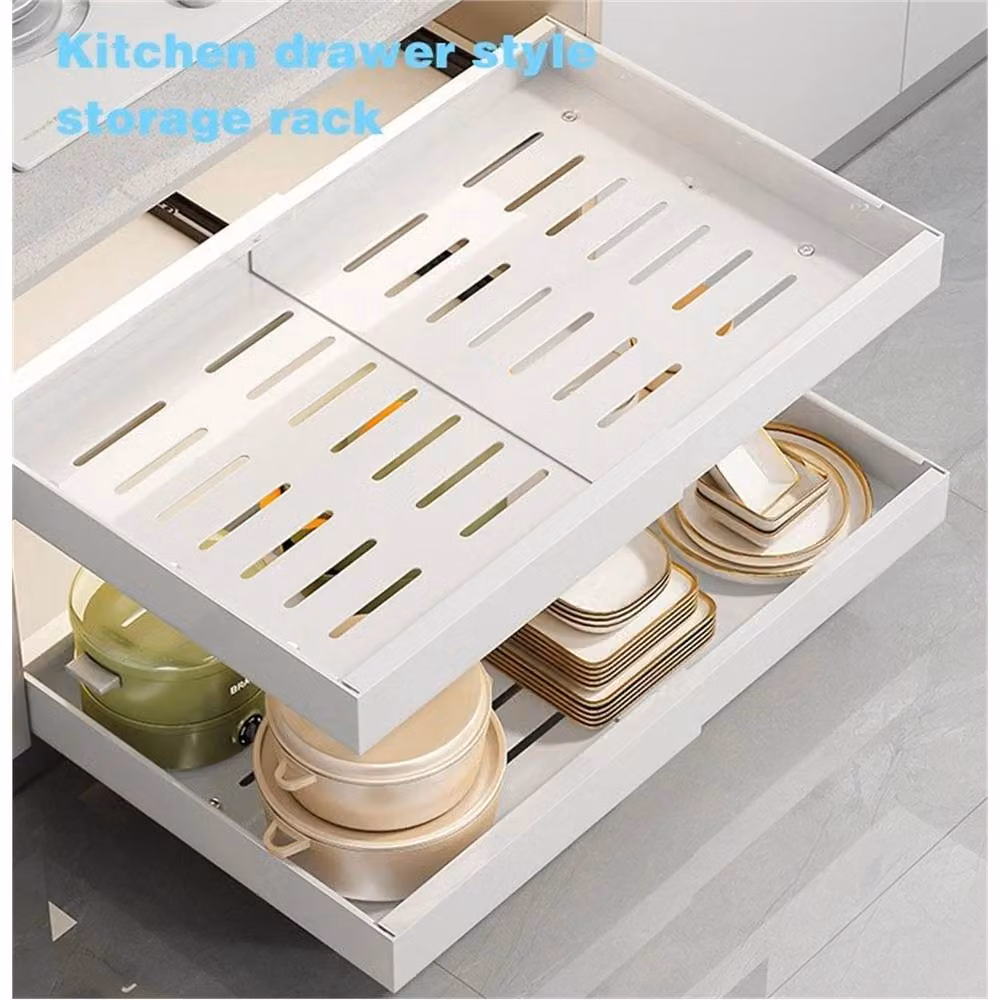 Nordara White Extendable Slide Out Kitchen Cabinet Organizer Drawer – 2