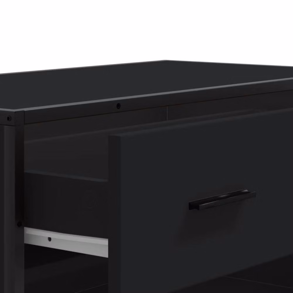 Berkfield Home Black Modern Shoe Cabinet with Drawers and Open Shelves, W/D/H: 75 x 38 x 97.5 cm – 4