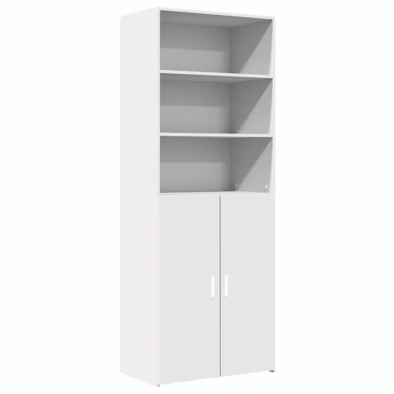Berkfield Home Modern White Highboard in MDF, W/D/H: 70 x 42.5 x 185 cm