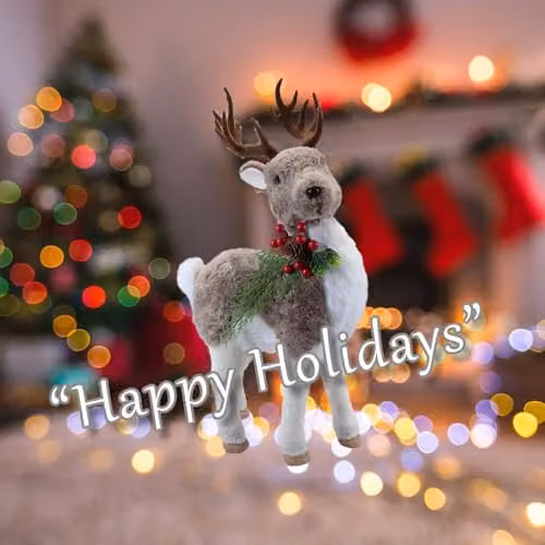 VFM e-Store Christmas Standing Deer Decoration in Grey and White, H 47 cm x W 13 cm x D 13 cm – 4
