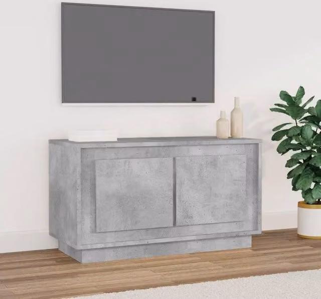Berkfield Home TV Cabinet in Concrete Grey, W/D/H: 80 x 35 x 45 cm – 1