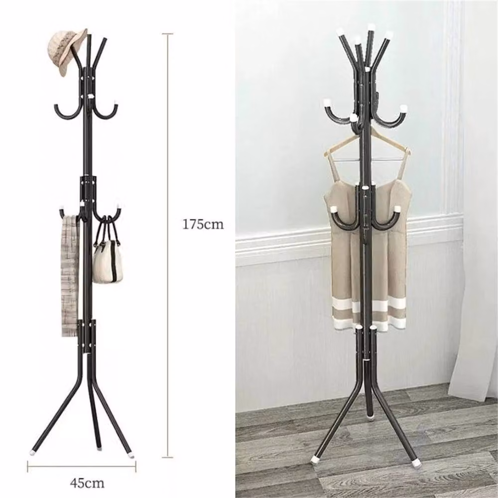 Nordara Modern Tripod Floor Standing Clothes Hanger Rack with Hooks in Matt Black – 2