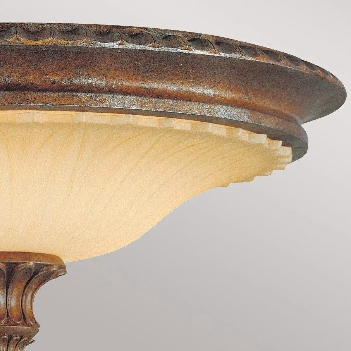 Netlighting Stirling Castle 2 Light Flush Mount Ceiling Light in British Bronze and Brown with E27 Fitting – 2