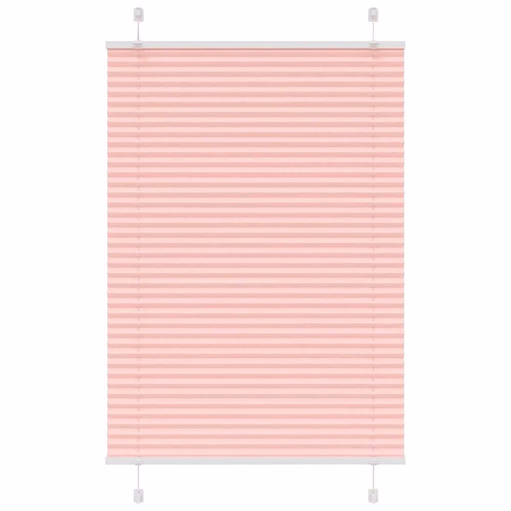 Berkfield Home Single Pleat Corded Blind in Pink, Polyester, W/H: 100 x 100 cm
