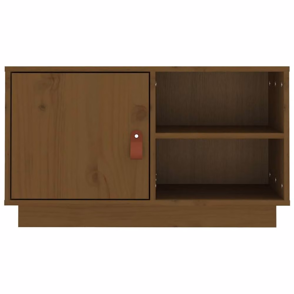 Berkfield Home Rustic Honey Brown Solid Wood Pine TV Cabinet W/D/H: 70 x 34 x 40 cm – 4