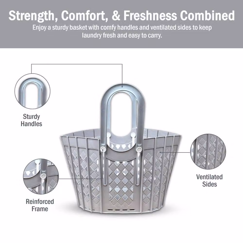 PAWNORA Grey Collapsible Plastic Laundry Basket – 2