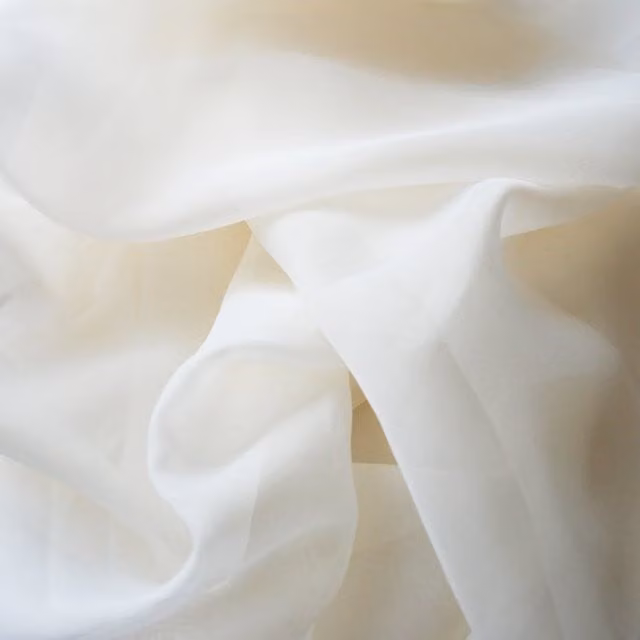 Terrys Plain Transparent Voile Fabric Panel in Cream