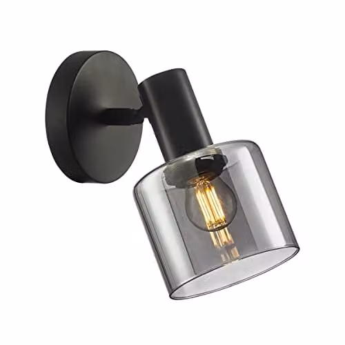 Netlighting Santia Modern Single Ceiling Spotlight in Black with E27 Socket