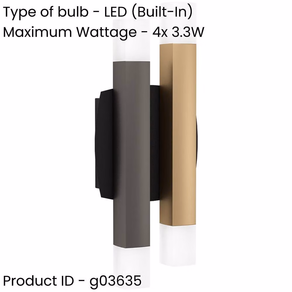 Loops 2 Pack Modern LED Up and Down Cylinder Indoor Wall Lights in Black, Grey and Brown – 2
