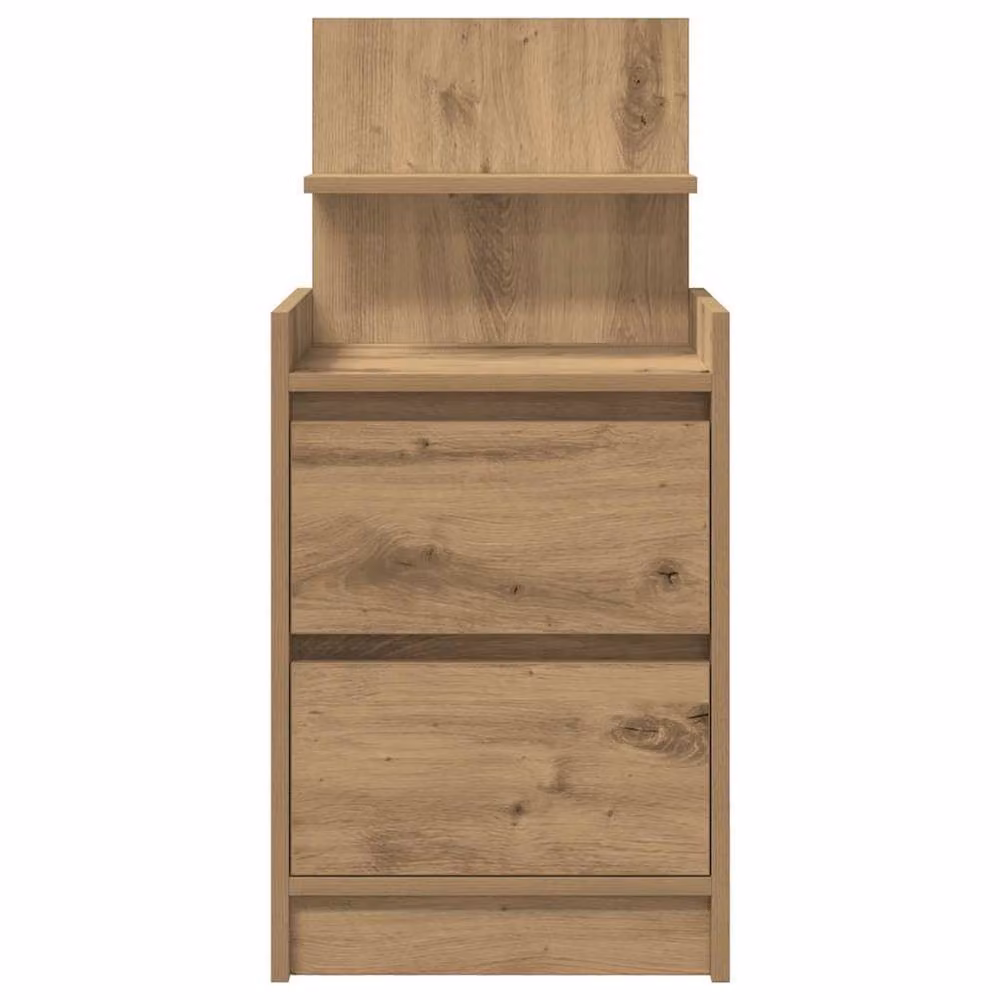 Berkfield Home Artisan Oak Bedside Cabinet with 2 Drawers, Brown, W/D/H: 38 x 34 x 80 cm – 3
