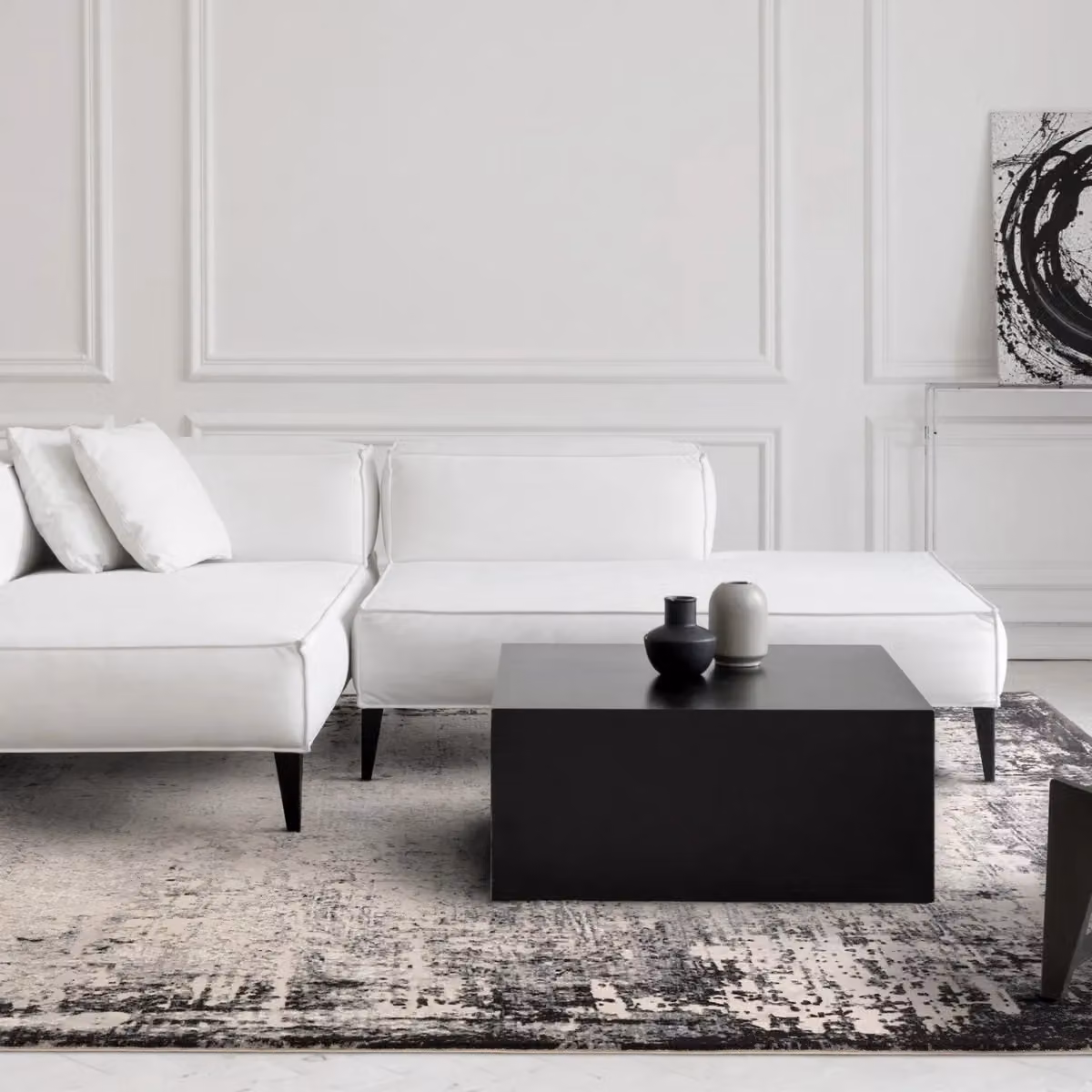The Rug Shop UK Border Grey Abstract Modern Stain-Resistant Easy to Clean Rug W: 240 cm, L: 340 cm – 3