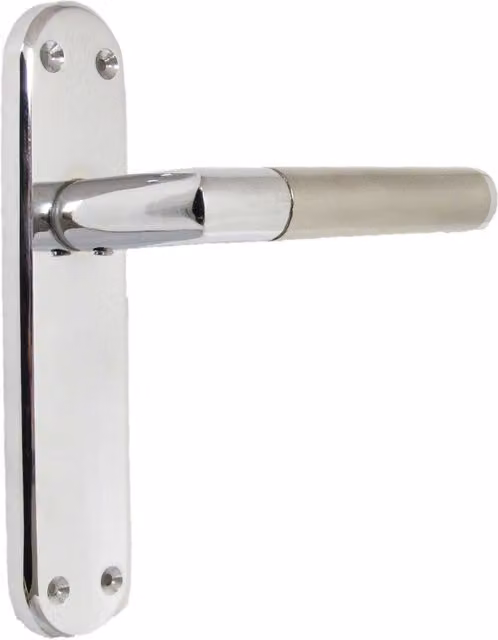 Betley Butterfly Mitred Lever Latch Duo Door Handles in Chrome Satin, W: 180 mm, H: 40 mm