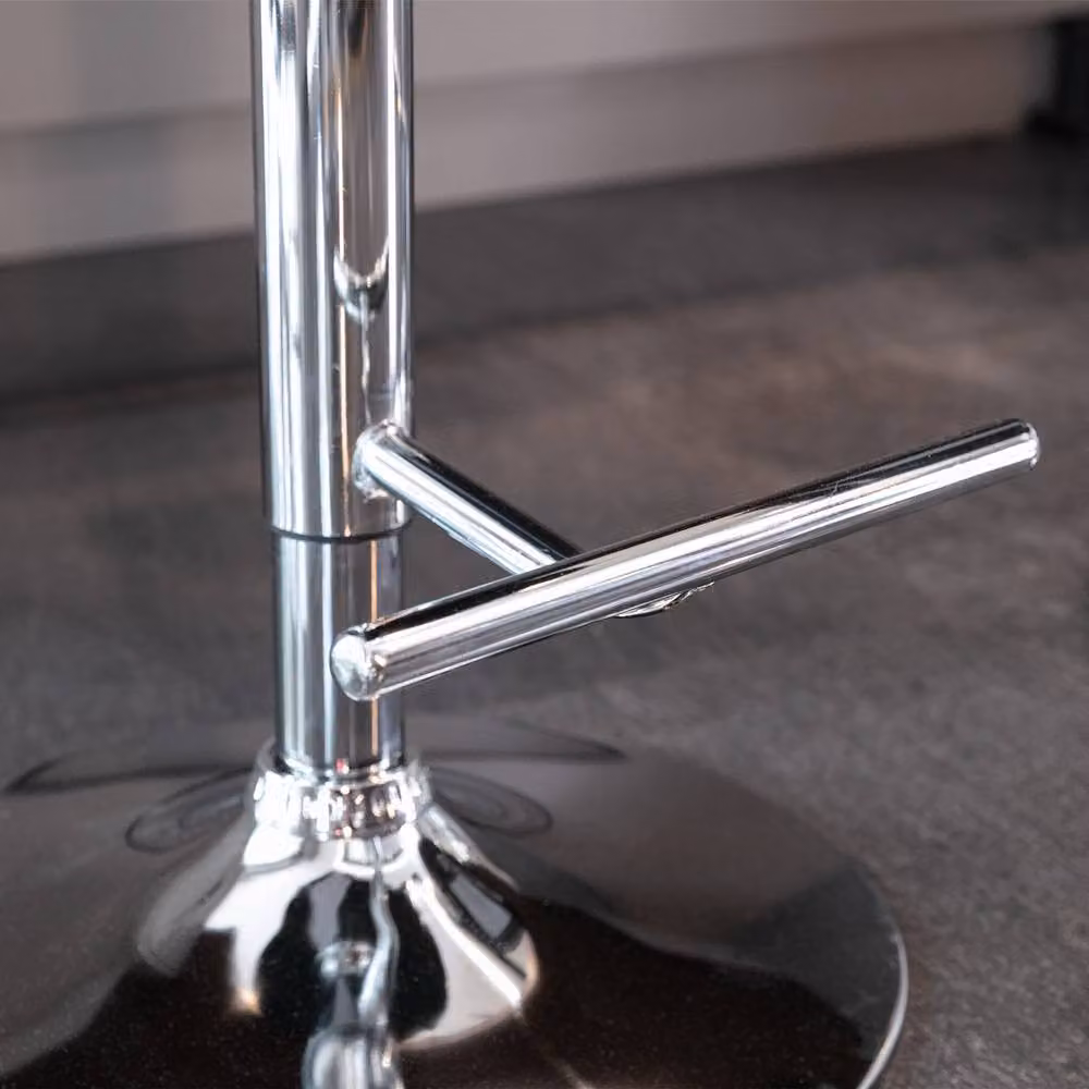 Modern Home Touch Set of 2 Luxury Velvet Adjustable Swivel Bar Stools with Chrome Base in Black – 4