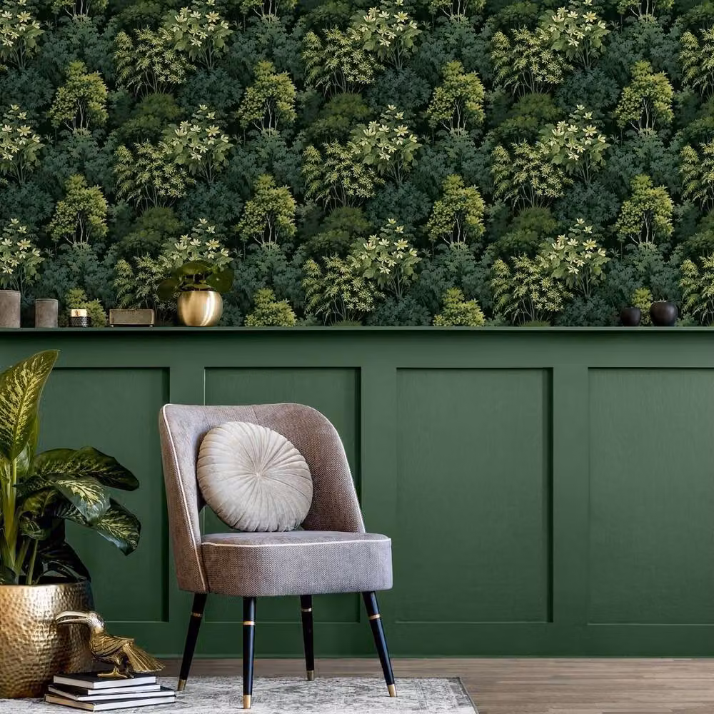 World of Wallpaper Folklore Forest Textured Green Floral Paper Wallpaper – 2