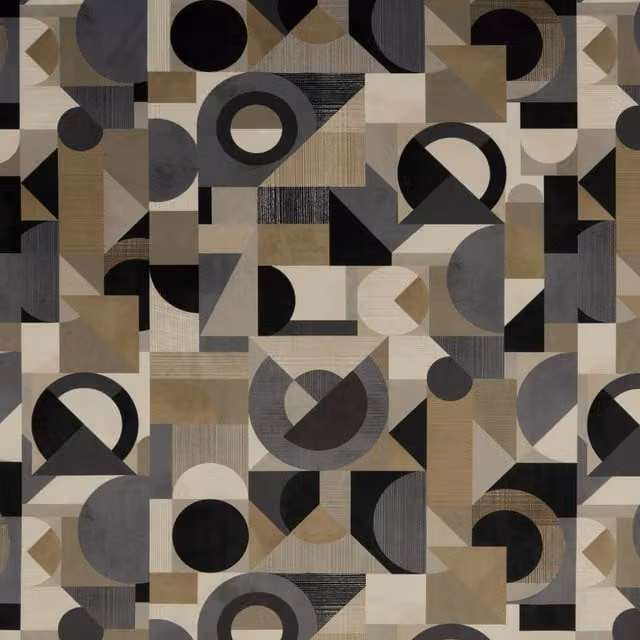 iLiv Geometrica Digitally Printed Velvet Fabric Mineral in Multicolour, Grey and Black