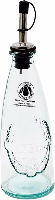 Verano Spanish Ceramics Clear Glass Decanter Pourer Bottle, 300ml, H: 23cm
