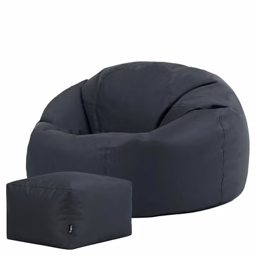 icon Classic Indoor Outdoor Bean Bag and Pouffe in Blue and Grey – 3