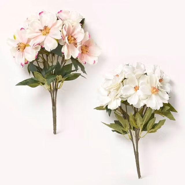 Homescapes Set of 2 Pink Artificial Magnolia Tabletop Floral Arrangements