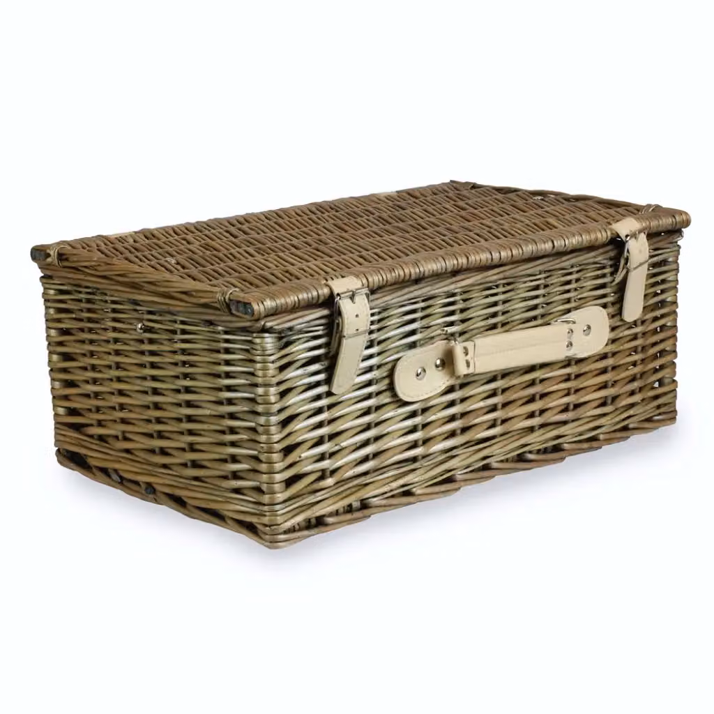 Red Hamper EH037 Wicker Picnic Basket in Brown and Red, 45 cm – 3