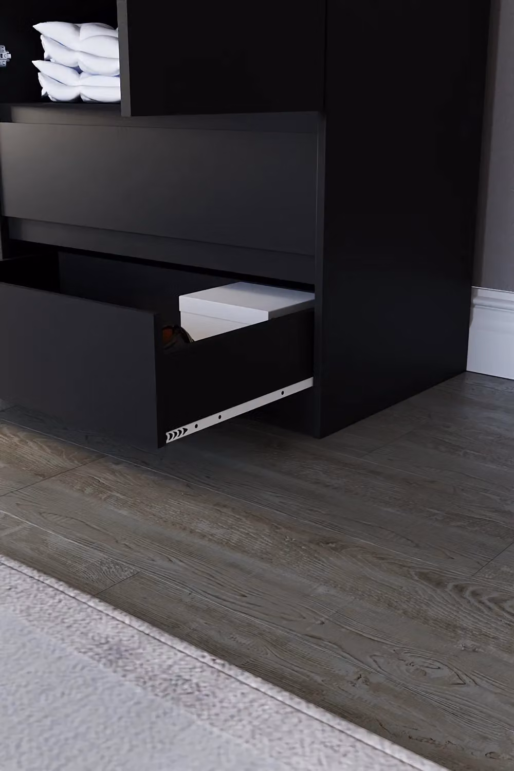 Vida Designs Denver 2 Door Wardrobe with Drawers in Matt Black MDF – 5
