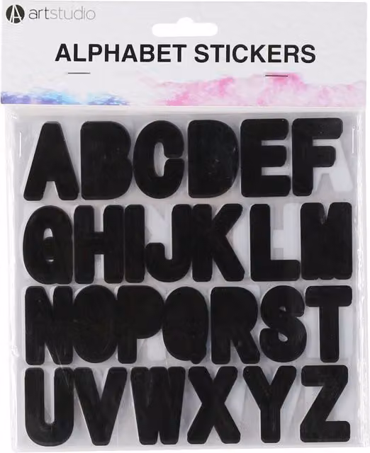 Art Studio Bold Alphabet Stickers in Black and White