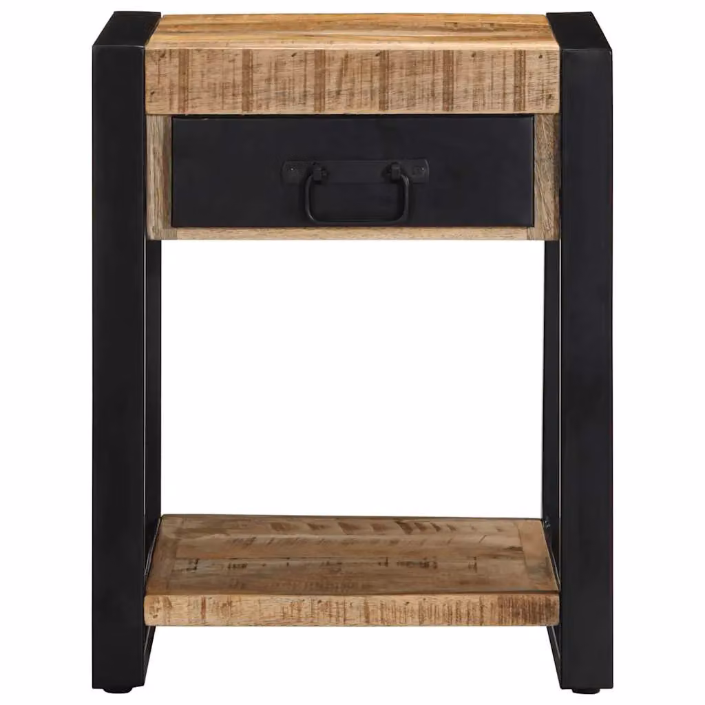Berkfield Home Rustic Mango Wood Side Table, Brown, W/D/H: 40 x 40 x 50 cm – 2