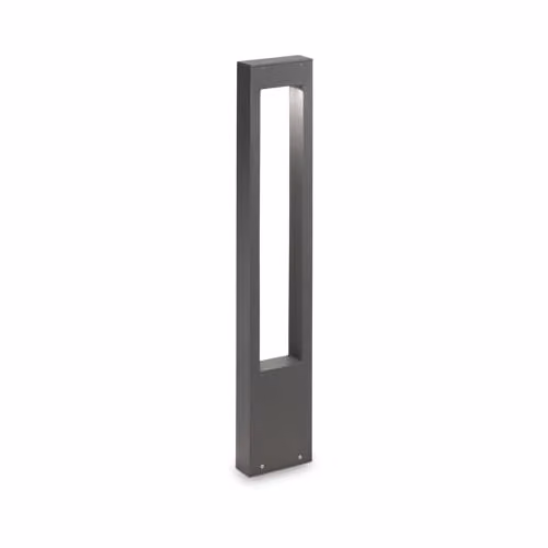 Ideal Lux VEGA PT1 Anthracite Modern Rectangular Floor Bollard Light with Transparent Diffuser