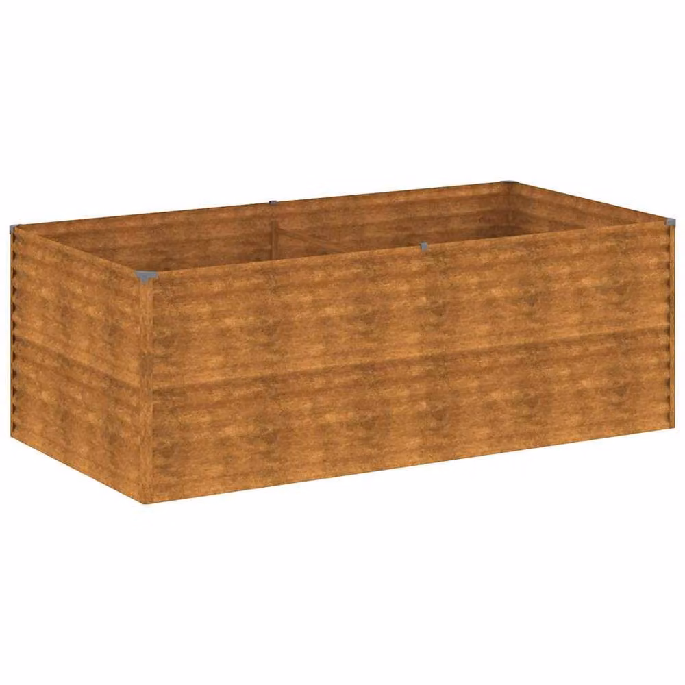Berkfield Home Garden Corten Steel Raised Bed in Brown, W/D/H: 196 x 100 x 69 cm – 2