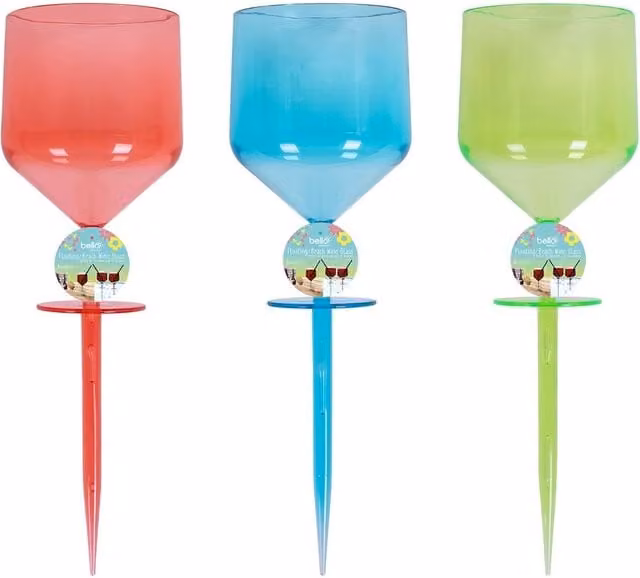 RSW Set of 3 Multicoloured Floating Plastic Wine Glasses