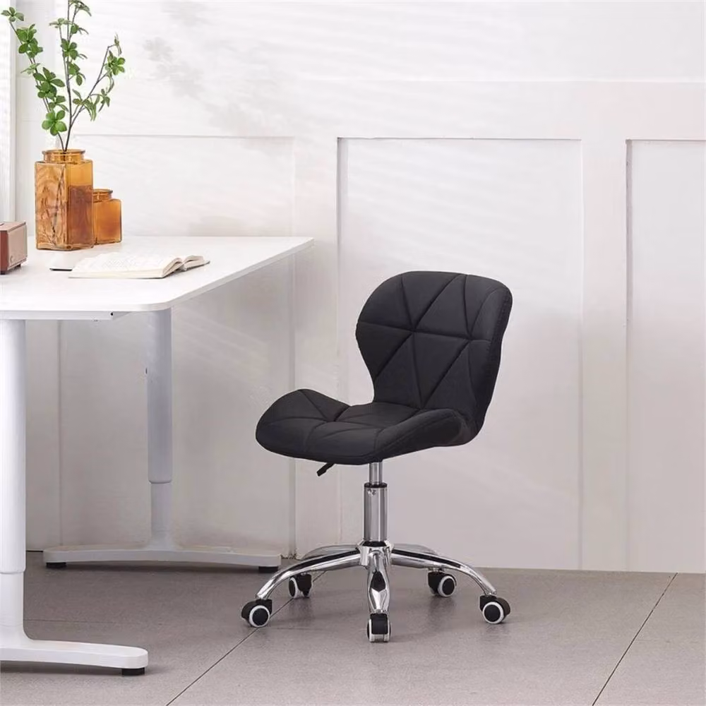 VOGREX Black Adjustable Swivel Vanity Chair with Castors for Home Office – 2