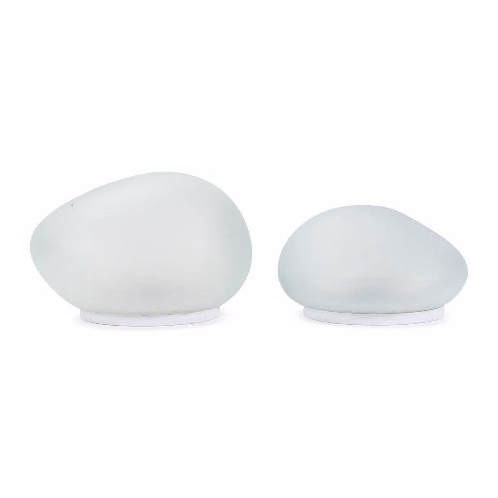 ValueLights Set of 2 Clear Solar Powered Pebble LED Outdoor Decorative Lights – 3