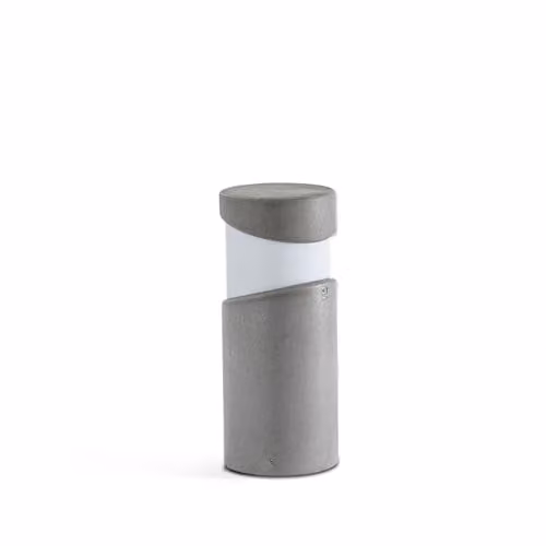Netlighting Block Concrete Outdoor Bollard Pedestal Light, Grey, IP65, E27