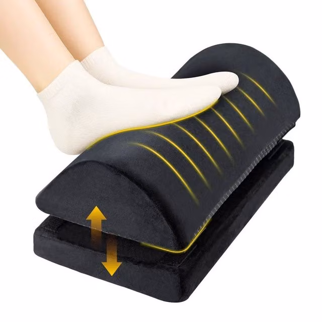 Havendro Adjustable 2-Height Memory Foam Desk Footrest in Black, W/D/H: 43.5 x 43.5 x 18.5 cm – 1