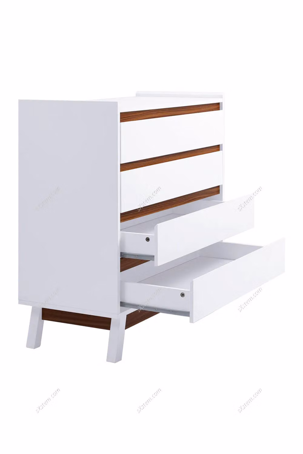 Livingandhome 4-Tier Bedroom Chest Storage Cabinet in White – 2