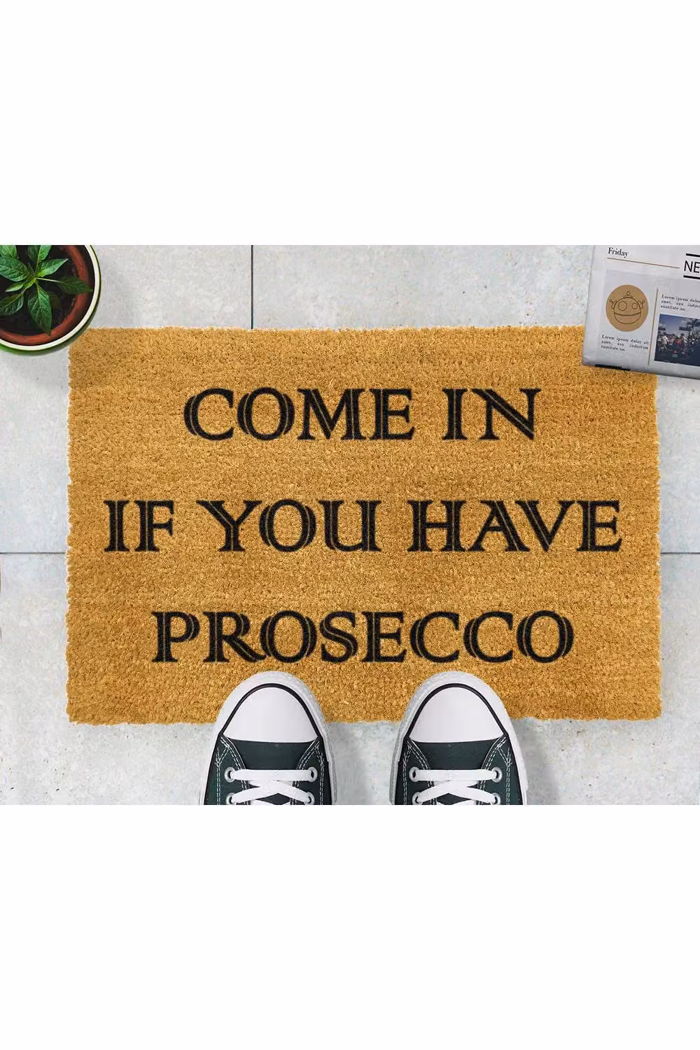 Artsy Mats If You Have Prosecco Doormat, Black, W: 60 cm, D: 40 cm – 2