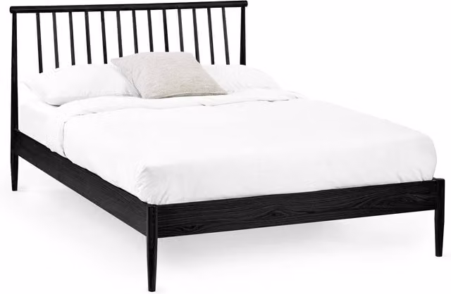 Julian Bowen Belton Black Bed Frame in Black Oak Effect, 150 x 200 cm