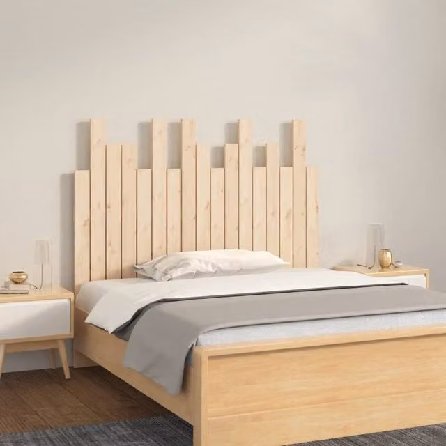 Berkfield Home Rustic Solid Wood Pine Wall Headboard, Brown, W: 108 cm, D: 3 cm, H: 80 cm