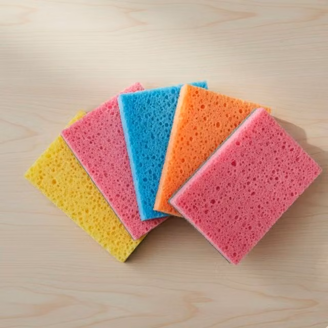 Bedsland DL Cellulose Sponge Wipes, Super Absorbent Multicolour Kitchen Cleaning, 4 Pack
