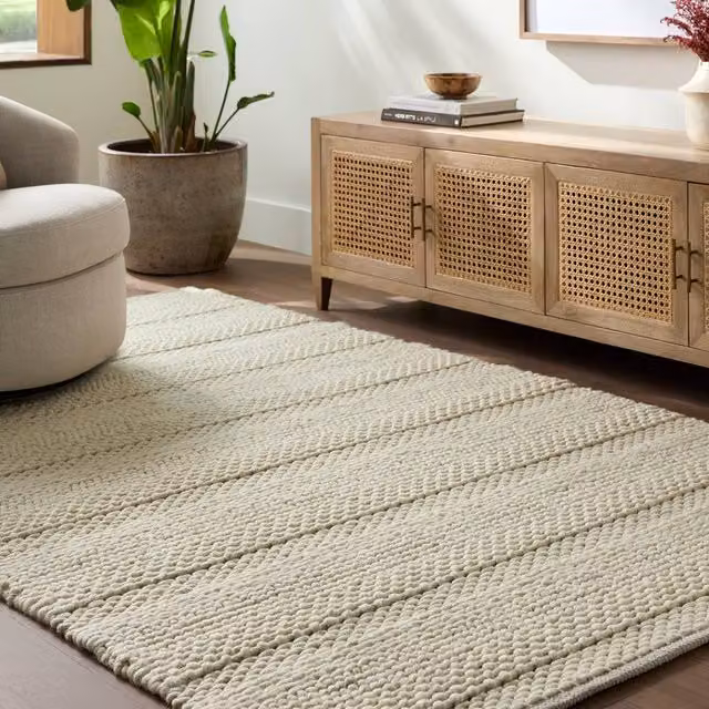 Livabliss Tahoe II Hand Woven Wool Global Living Rug in Beige, Brown and White, W: 150 cm, D: 240 cm – 1