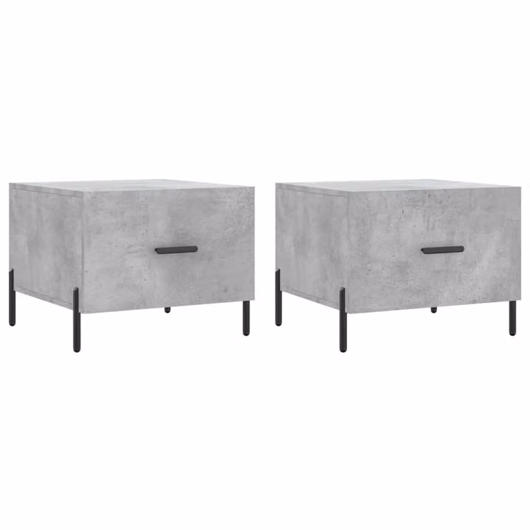 Berkfield Home Engineer Decorative Coffee Table Set of 2, Concrete Grey, W/D/H: 50 x 50 x 40 cm