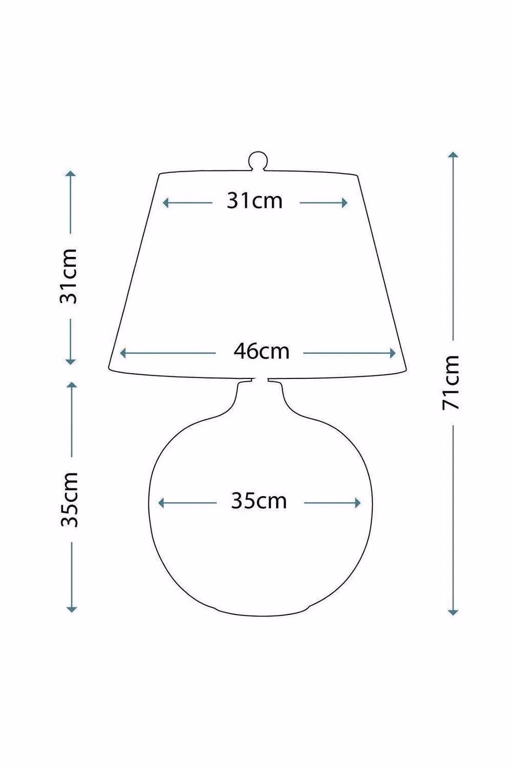 Netlighting Ottoman 1 Light Table Lamp in Bronze with E27 Socket – 2