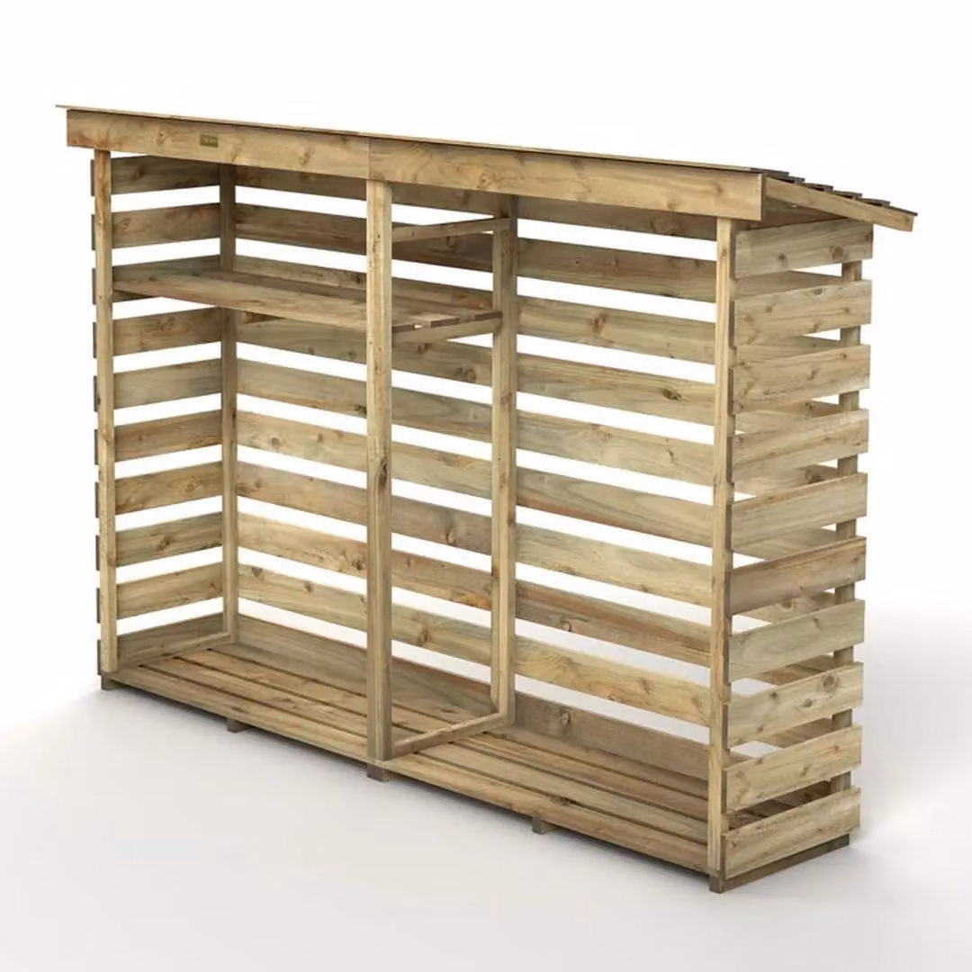 Rowlinson Large Log Store in Brown, W/D/H: 229 x 56 x 156 cm – 2